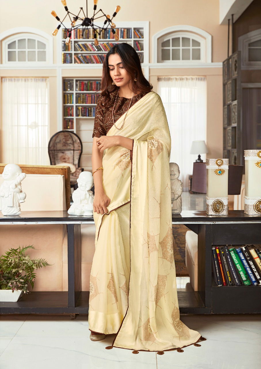 Sr Utsav Printed Chiffon Designer Fancy Party Wear Saree Collection